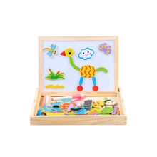 Развивающие деревянные игрушки Chanycore для обучения детей, головоломки, доска, животные, персонажи мультфильмов, классная доска, соответствующие подарки 4065