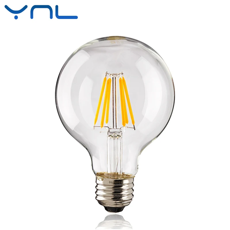 Koop YNL Antieke Retro Vintage LED Edison E27 LED Gloeidraad Licht G45 G80 G95 AC220V 240 V 2 W 4 W 6 W 8 W Lampada LED Glas Bulb