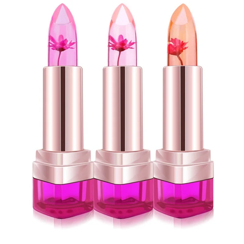 Crystal Jelly Lipstick Flower Chrysanthemum Change Color Lip Balm