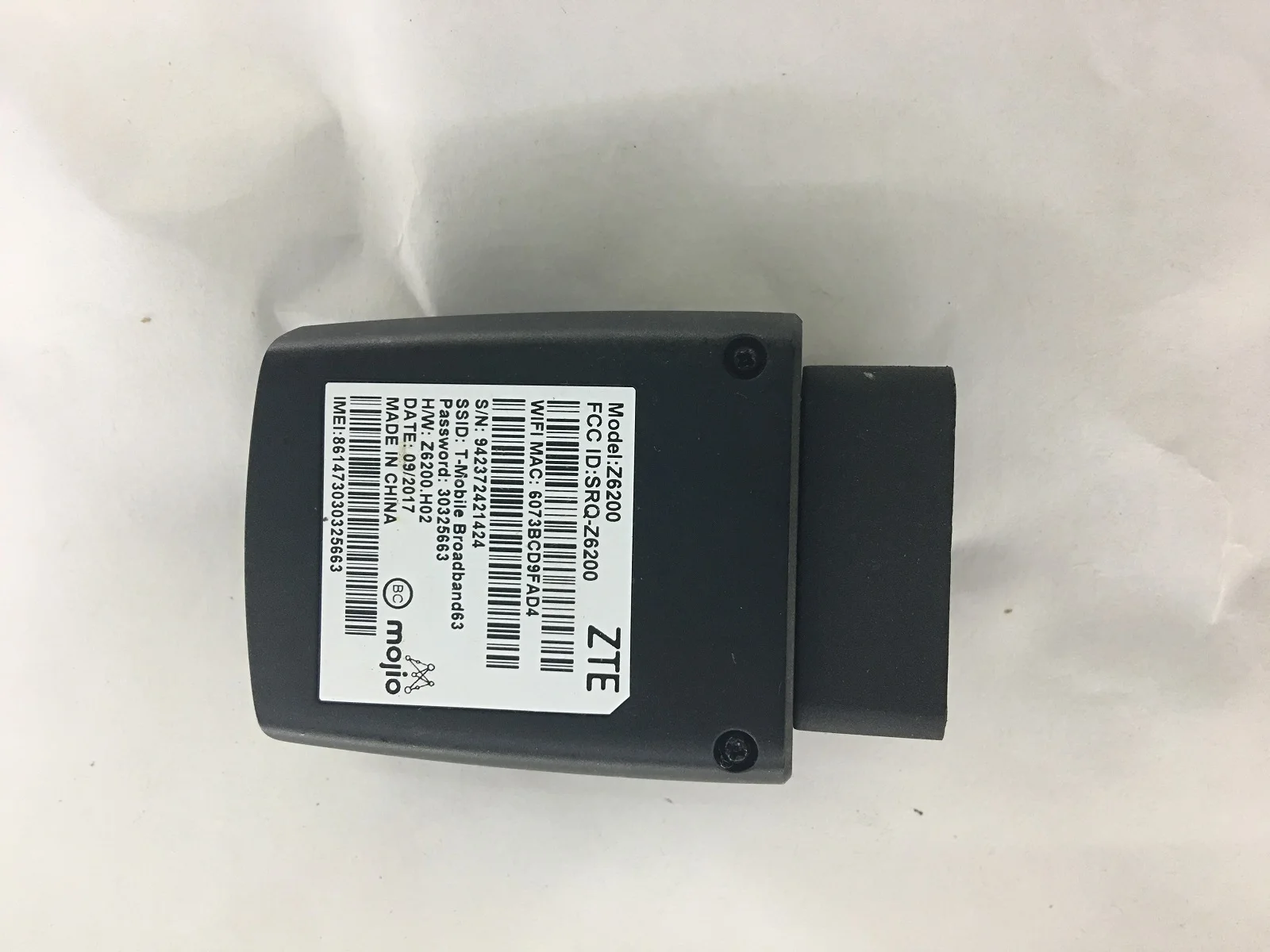 Connected Car OBD II T-Mobile ZTE Z6200 SyncUP Drive 4G LTE WiFi Hotspot