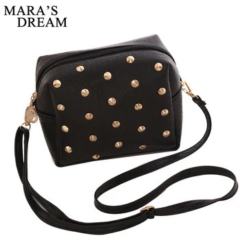 

Mara's Dream 2019 New Fashion Women PU Leather Bags Vintage Rivet Tassel Bag for Female Ladies Shoulder Hand Bags