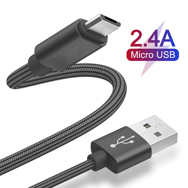 المصغّر usb 2.4A سريع كابل شحن مزامنة بيانات الحبل لسامسونج شياو mi mi هواوي 100 M 200 سنتيمتر 300 سنتيمتر المحمول كابلات الهاتف