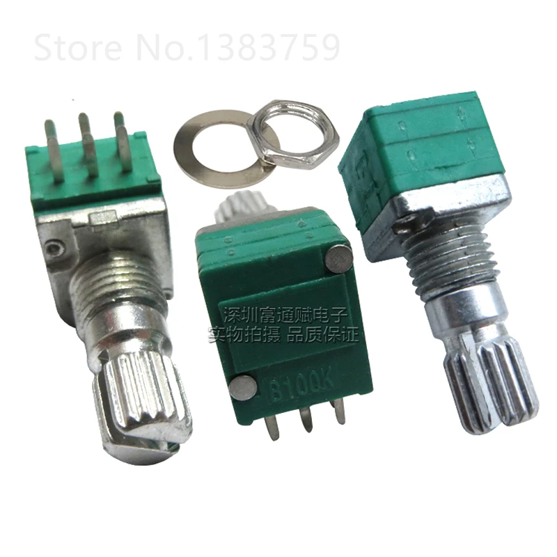 

2pcs High precision precision double potentiometer R097 type B10K B50K B100K -15MM flower axis