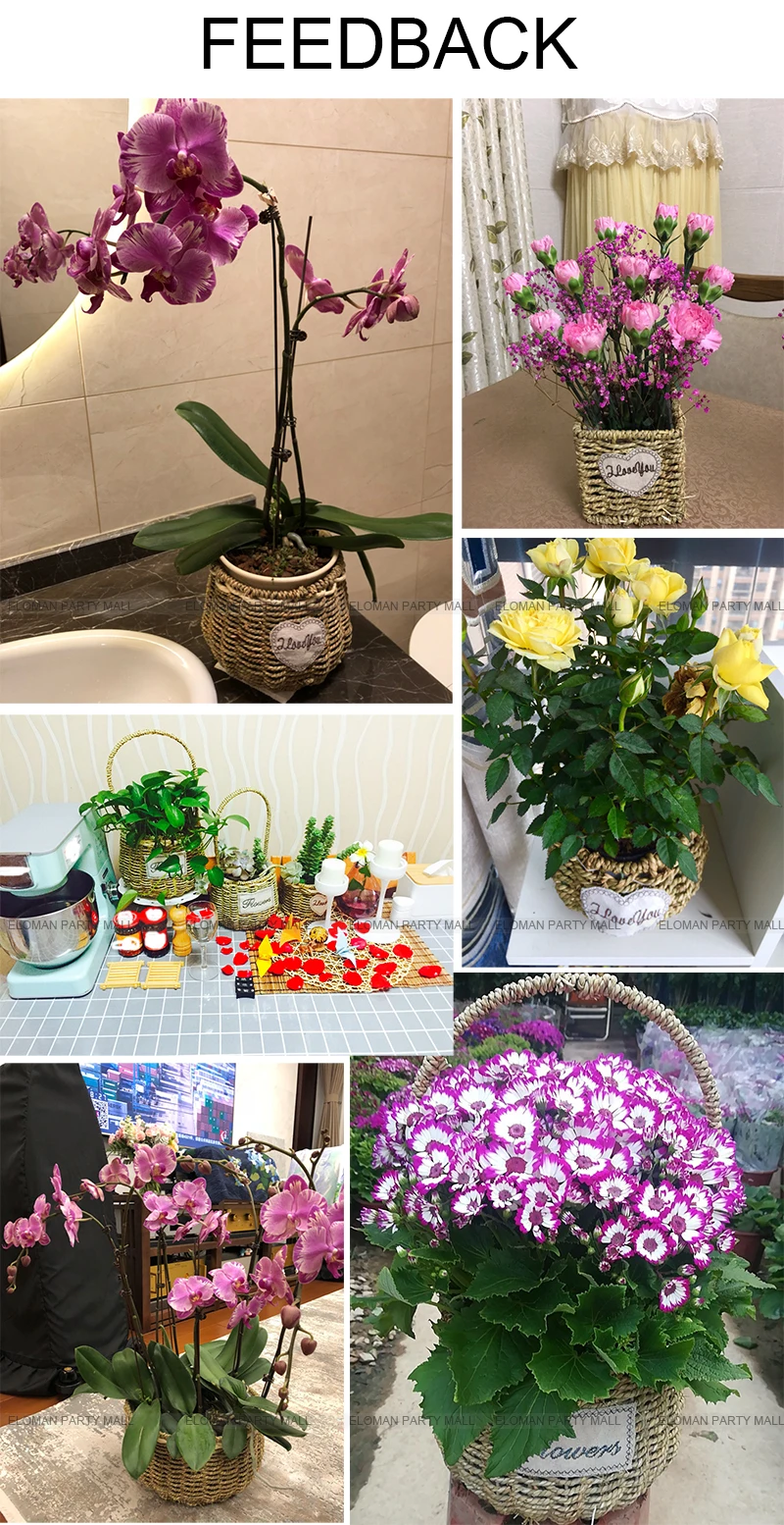 Цветочная корзина для девочек для свадьбы ELOMAN плетеная мини-корзина ручной работы натуральный Свадебный Лепесток Конфетти украшение дома и сада
