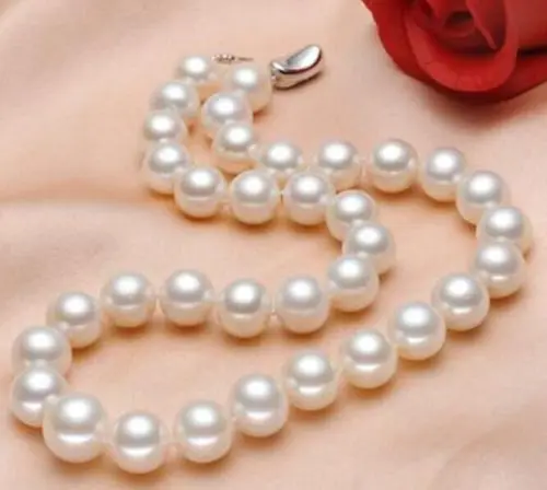 

Free Shipping >>>>> elegant AAA 10-11mm natural white south seas pearl necklace silver clasp