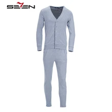 Seven7 мужские кальсоны, нижнее белье для осени и зимы, домашняя одежда, дышащие повседневные комплекты термобелья, одноцветные пуговицы, 109G48170