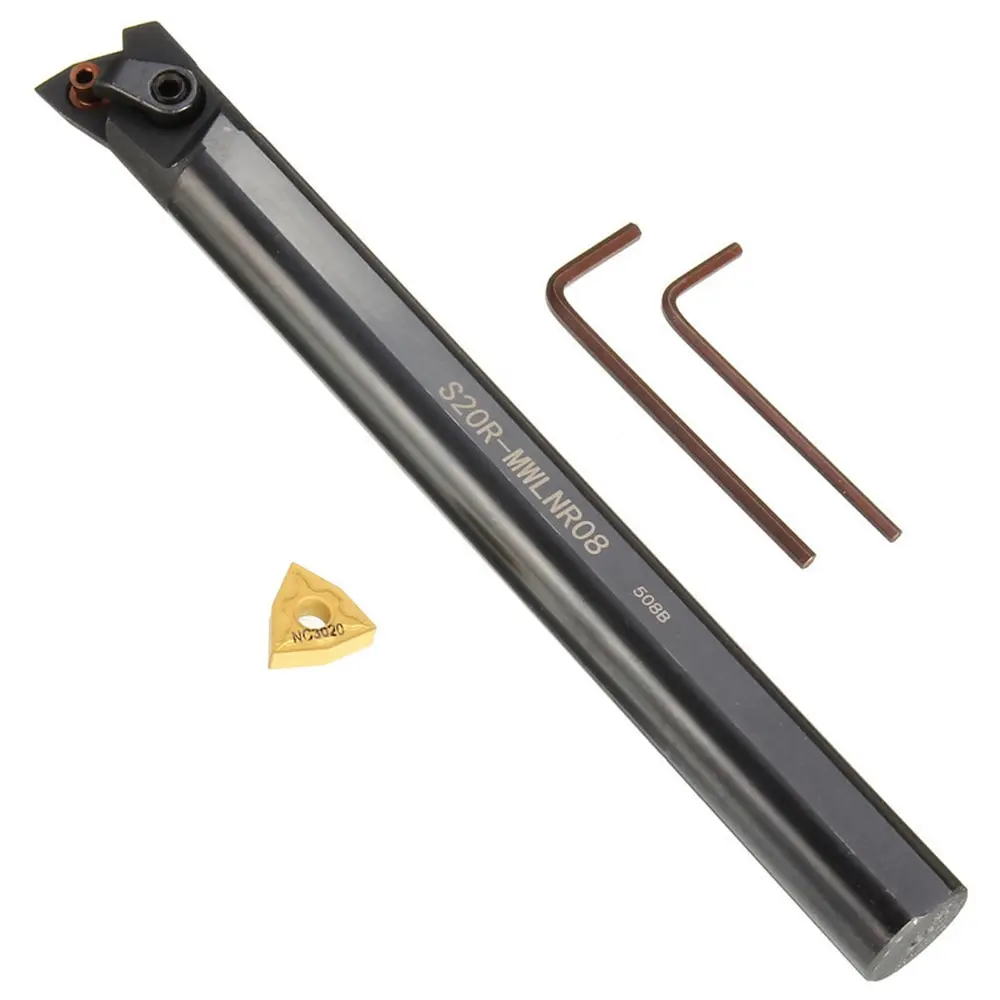 

1Pcs S20R-MWLNR08 20mm Lathe Turning Tool Boring Bar Holder +1Pcs WNMG0804 Insert Blade + 2Pcs Wrenches For Lathe Turning Tool