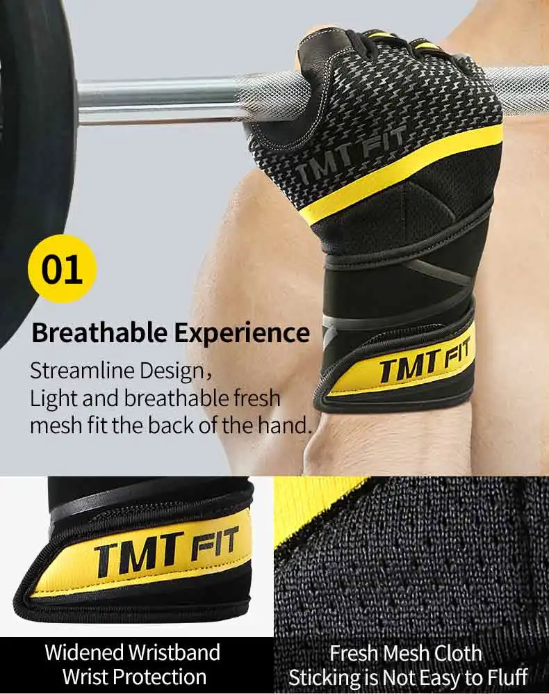 TMT, Кожаные Перчатки для фитнеса, тренажерного зала, Кроссфит, тяжелая атлетика, удобные, дышащие, для спорта, велоспорта, тренировок, акцизов для мужчин и женщин