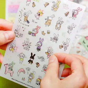 

New 2019 DIY Album Essential Diary Decorative Stickers Big Glasses Cute Bunny Stickers DIY Scrapbooking Diary Sticker