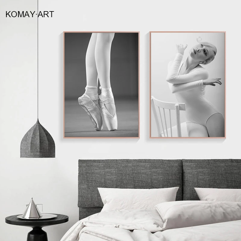 

Black White Art Canvas Painting Posters Ballet Dancers Canvas Prints Wall Pictures For Living Room Modern Home Decor HC003
