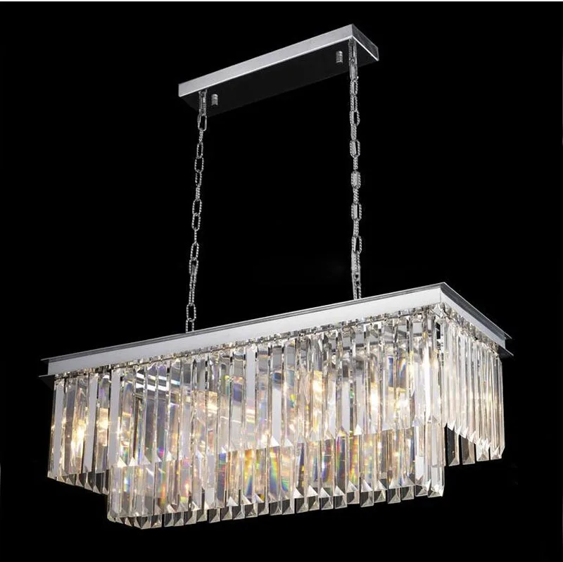 

Phube Lighting Luxury Chandeliers Light K9 Crystal Chandeliers Lustre Villa Black Chandeliers Light Lighting Rectangle Shape