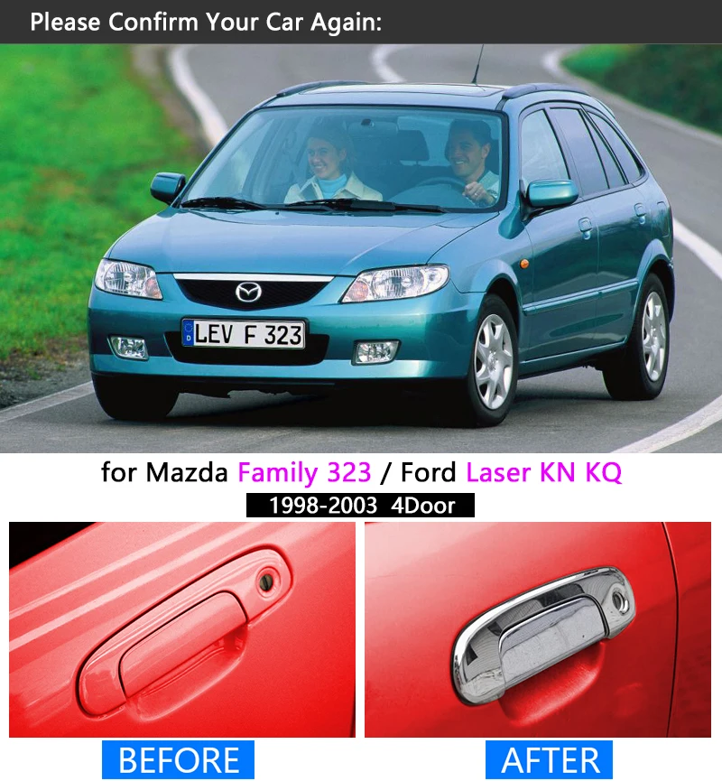 Для Mazda 323 family 1998 2003 Хромированная ручка крышка Накладка Набор для Ford Laser KN KQ 1999 2000