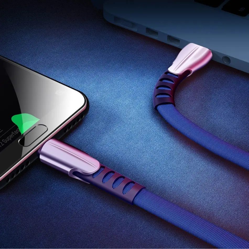 Кабель USB с подсветкой для iPhone 11 X XS MAX 7 8P type C Быстрая зарядка данных для samsung S9 S8 Note 9 8 huawei P20 и Micro USB кабель