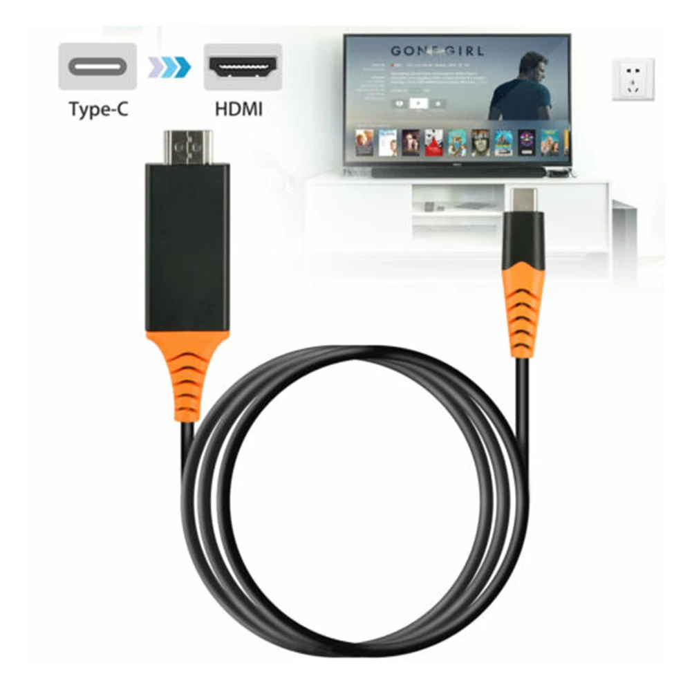 

Type C To HDMI HDTV TV Cable Adapter Type-C to HDMI 4K Ultra-Clear TV Cable for Phone Macbook PC