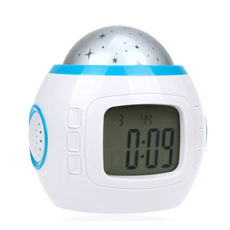 Electric LCD Screen Alarm Clock Time Projection Colorful LED Flash