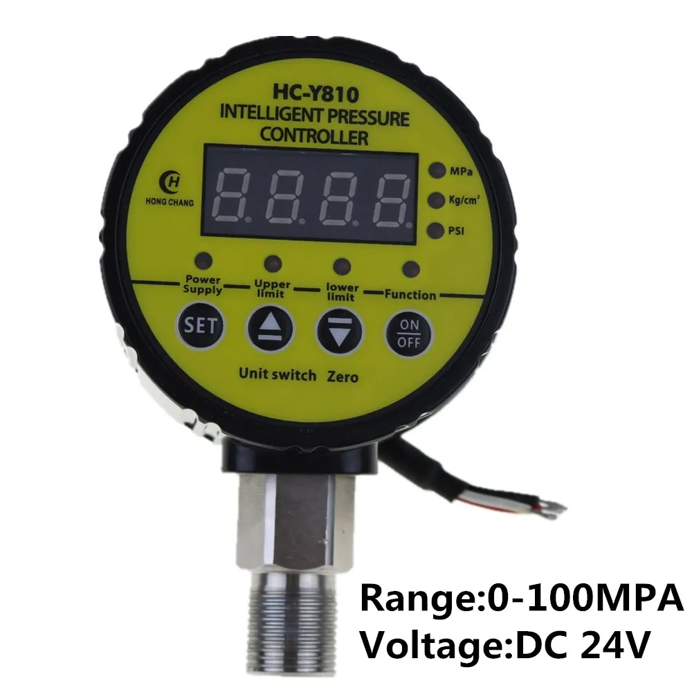 

DC24V 0-100Mpa Air Compressor Pressure Switch Digital Pressure Gauge Relay output