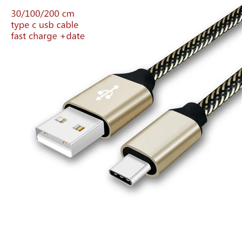 

30/100/200 cm USB 3.1 Type C Cable 2.4A Fast Charger Braided Data Line For Oneplus 3 3T 5 5T 6 LETV LE 2 2S 3 Max Pro LG G5 G6