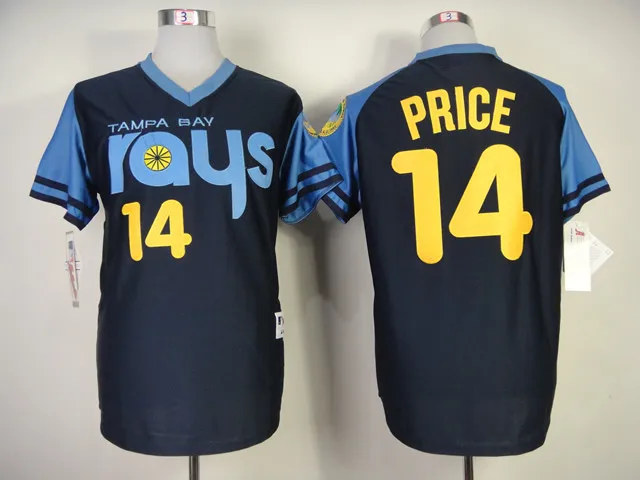 Tampa Bay Rays throwback jersey mens 14 David Price jersey ...