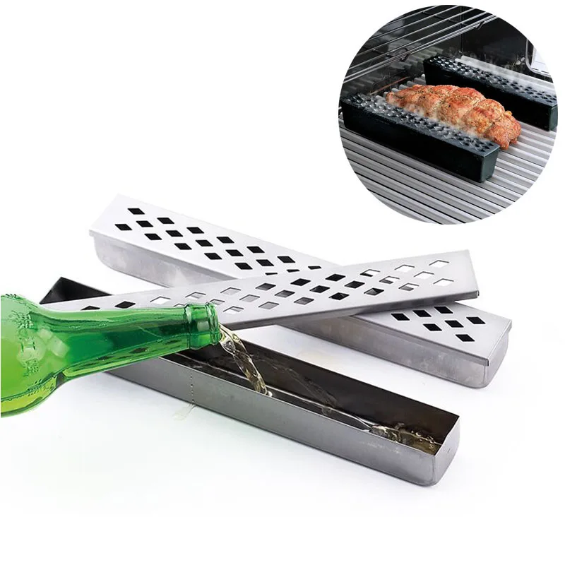 

BBQ Cold Smoke Generator Stainless Steel Barbecue Smoking Box Moistly Grill Humidifier Accessories Bacon Meat Fish Salmon Tools