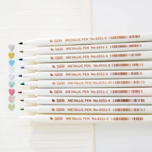 10 цветов kawaii маркерная ручка, маркеры для рисования, цветные фотоальбомы, металлические перманентные школьные канцелярские товары, товары для рукоделия 04054