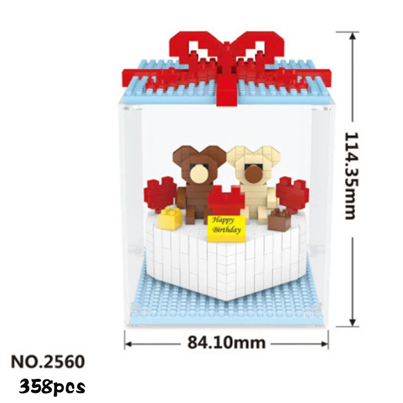 

Small particles mini Building Blocks brick Christmas tree children brain game toy birthday gife for boy and toy interactive cake