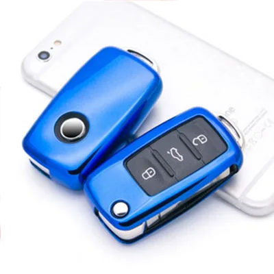 

New TPU car key cover case shell fob for VW Golf Bora Jetta POLO GOLF Passat For Skoda Octavia A5 Fabia For SEAT Ibiza Leon