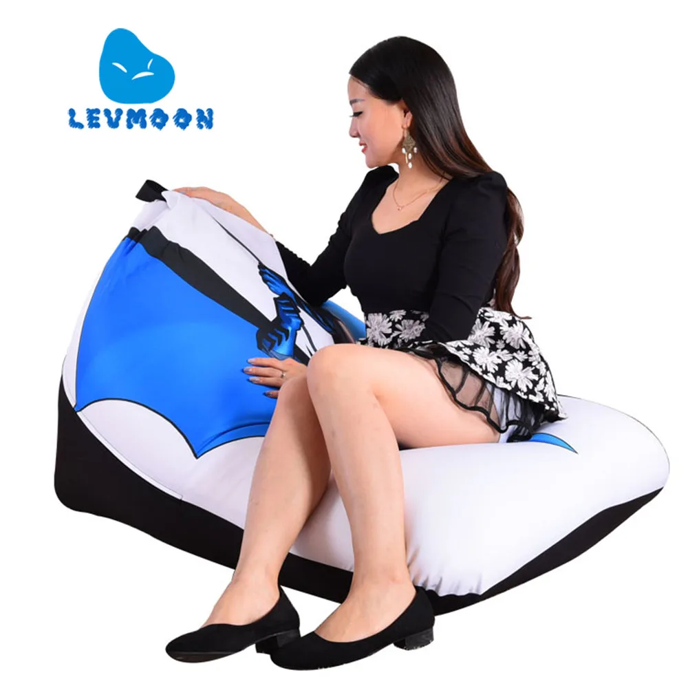 cheap LEVMOON Beanbag Sofa Chair Batman Carton Seat zac Comfort Bean Bag Bed Cover Without Filler Cotton Indoor Beanbag Lounge Chair