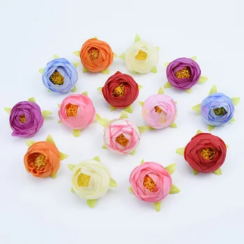 5CM Cheap silk roses tea buds artificial plants for New Year Christmas vases for decorations home decor wedding fake flowers