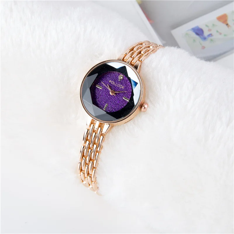 Роскошные для женщин браслет часы Diamond Звездное стикер для ногтей Золото простые женские часы кварцевые наручные Reloj Mujer подарок