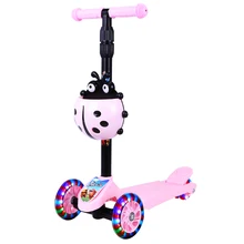 Детский скутер с музыкой для детей 1-6 лет, детский велосипед, скутер, подарок, однобалансный автомобиль, Ladybu