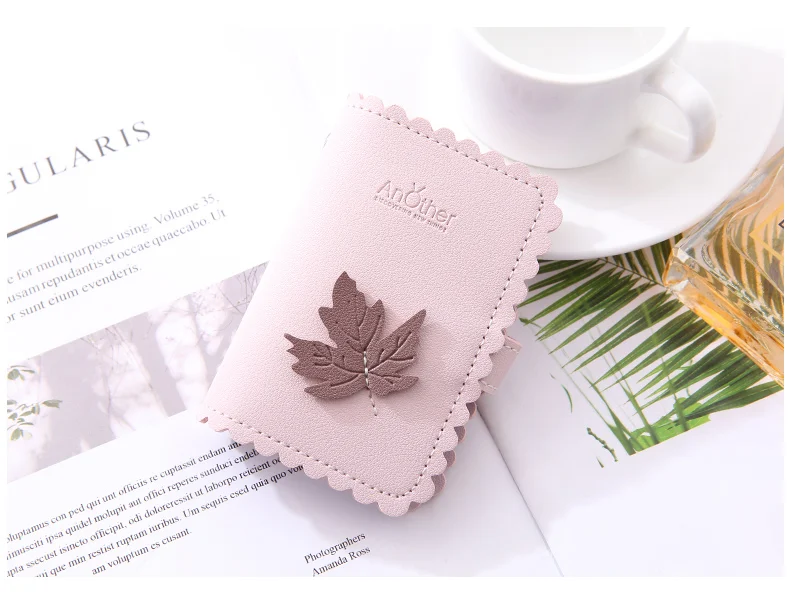 New Fashion and Simplicity Leaves 24 Slots Business Card Case Passport Cover Credit ID Bank Card Holder Wallet For Women