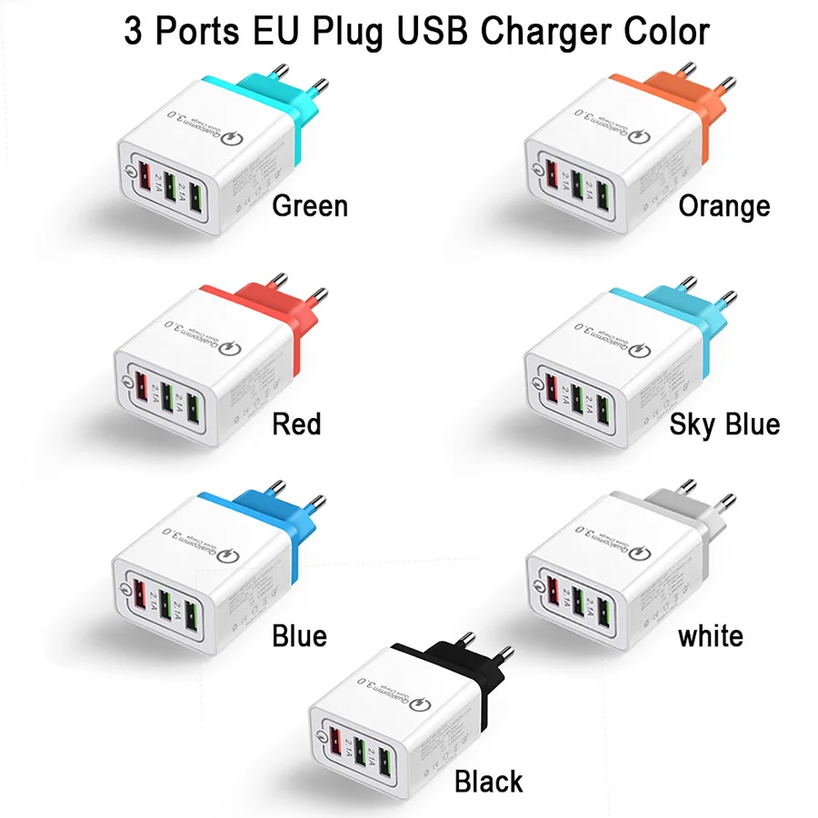 Быстрая зарядка 3,0 USB Зарядное устройство 5V 2.4A QC3.0 кабель для быстрой зарядки USB для стены Зарядное устройство для iPhone samsung мобильного телефона Xiaomi Зарядное устройство huawei