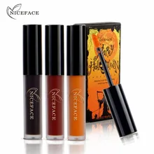 Niceface Хэллоуин 3 шт./компл. Водонепроницаемая матовая металлическая помада долговечный питательный жидкий блеск для губ Макияж Наборы Блеск для губ