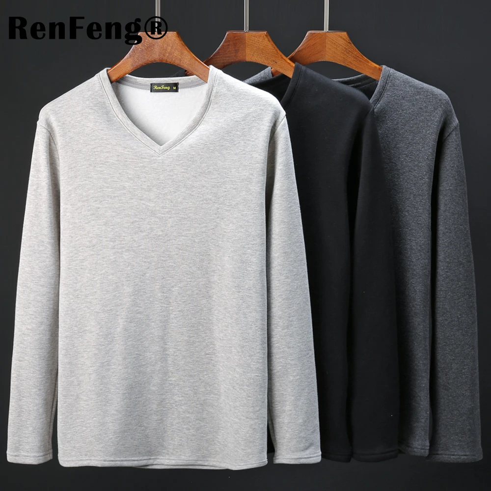 3 Colors Plus Size M-3XL Summer&Autumn Fashion Casual Slim Elastic Soft Solid thicken Long Sleeve Men T Shirts Male Fit Tops Tee (4)