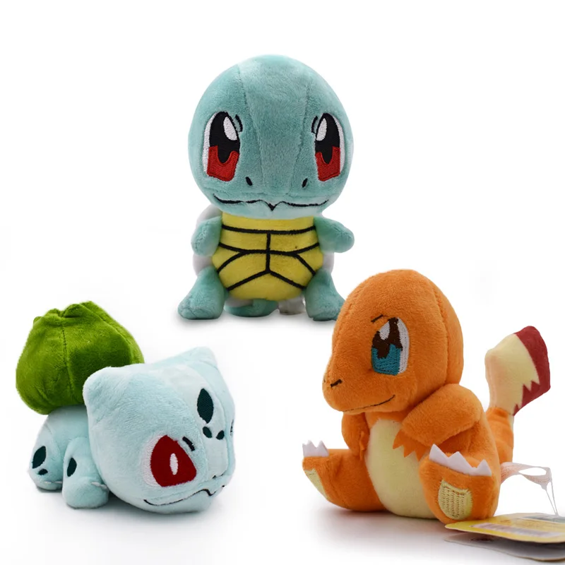

3 pcs/lot Anime Cartoon Plush Peluche Doll Squirtle Charmander Bulbasaur Soft Stuffed Hot Toy Great Christmas Gift For Children