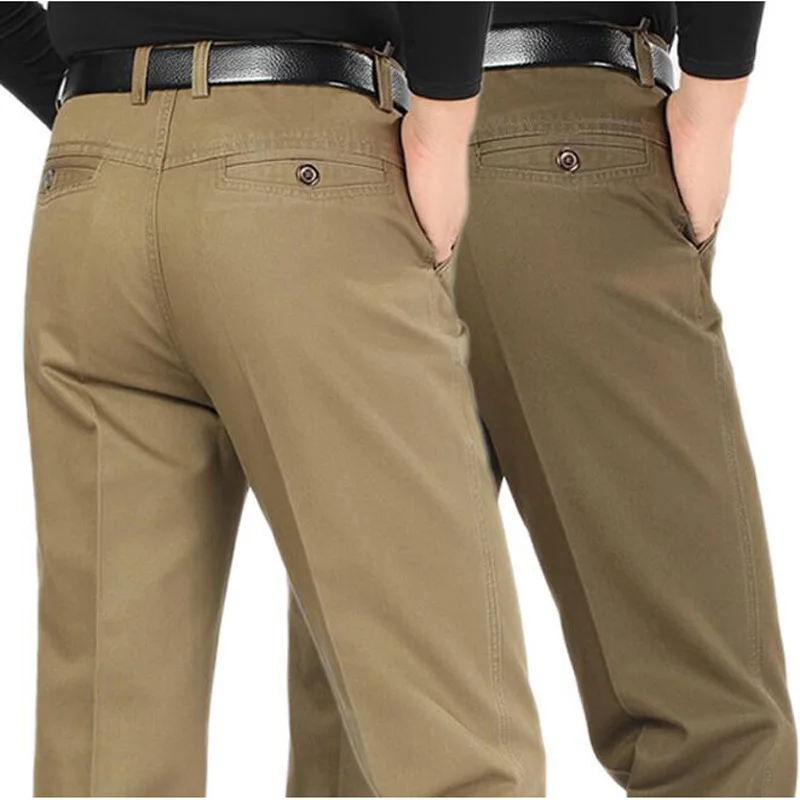 

High-quality Middle-aged men's casual pants For the four seasons trousers fabric loose men's straight pants seven colors