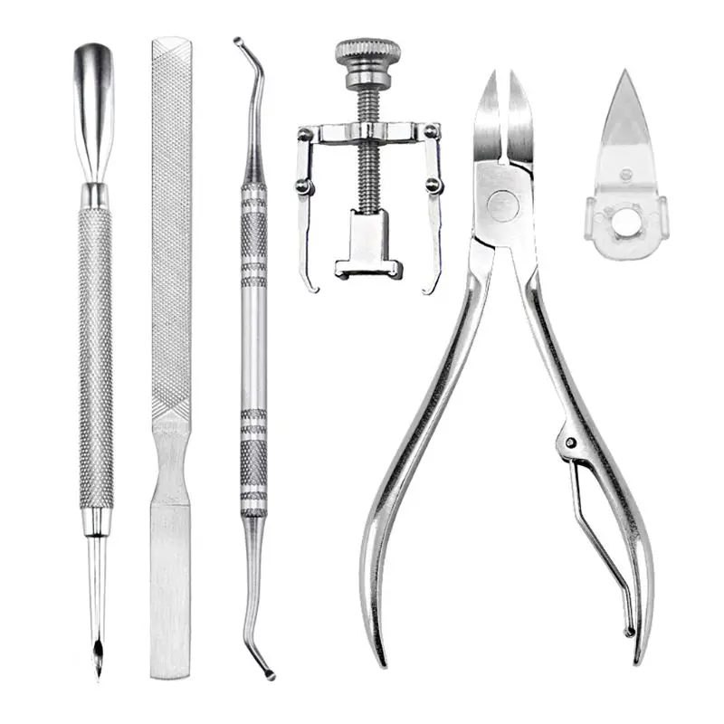 5 шт. вросший фиксатор для ногтя l хирургический педикюрный инструмент для коррекции Toenail - Цвет: Nail clipper set