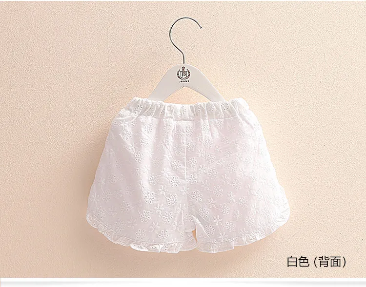 2018 Casual Child Kids Fashion Cotton Lace Embroidery Flower Bow Decoration Ruffle Sports Beach Girls Summer Shorts 2-10 Years (4)