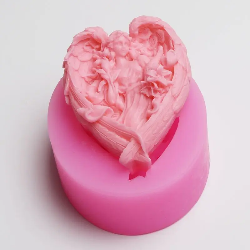 

Wholesale 3D Angel Sleeping Wings Silicone Mold soap candle Making mould Handmade Craft Bath Salth Soap Mold