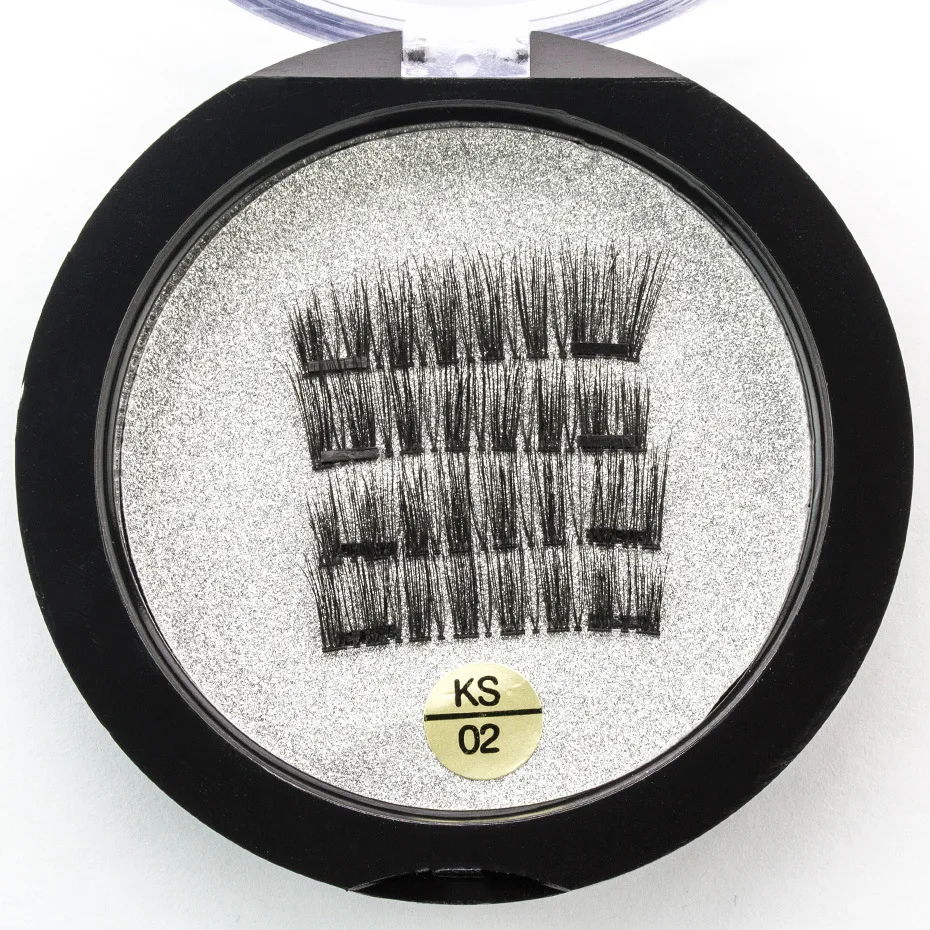 

0.2mm Eyelashes Lash 6D Magnet Magnetic 4 Pcs / 1 Pair False Eyelashes Extension with 2 Pieces Magnet-KS02-S
