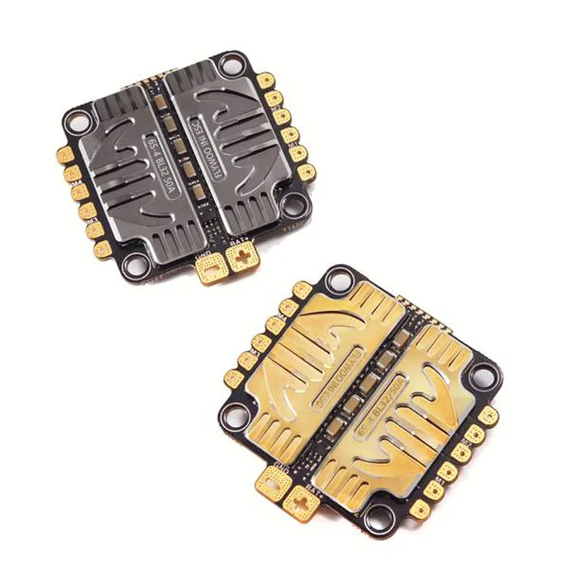 

FLYWOO INI ESC 50A pro 50A 4 in 1 ESC Blheli_32 2-6S Dshot1200 Brushless ESC 35V 470uf Capacitor Support Telemetry Current Meter