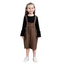 Летние штаны для маленьких девочек Детские эластичные подтяжки коричневый комбинезон брюки до колена стильные штаны