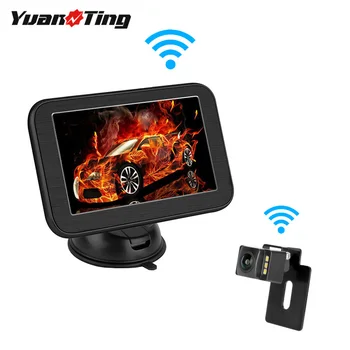

YuanTing Built-in Digital Wireless 5 Inch Rear View Monitor IP68 Waterproof LED Reversing Backup Camera Magnet Holder for Car
