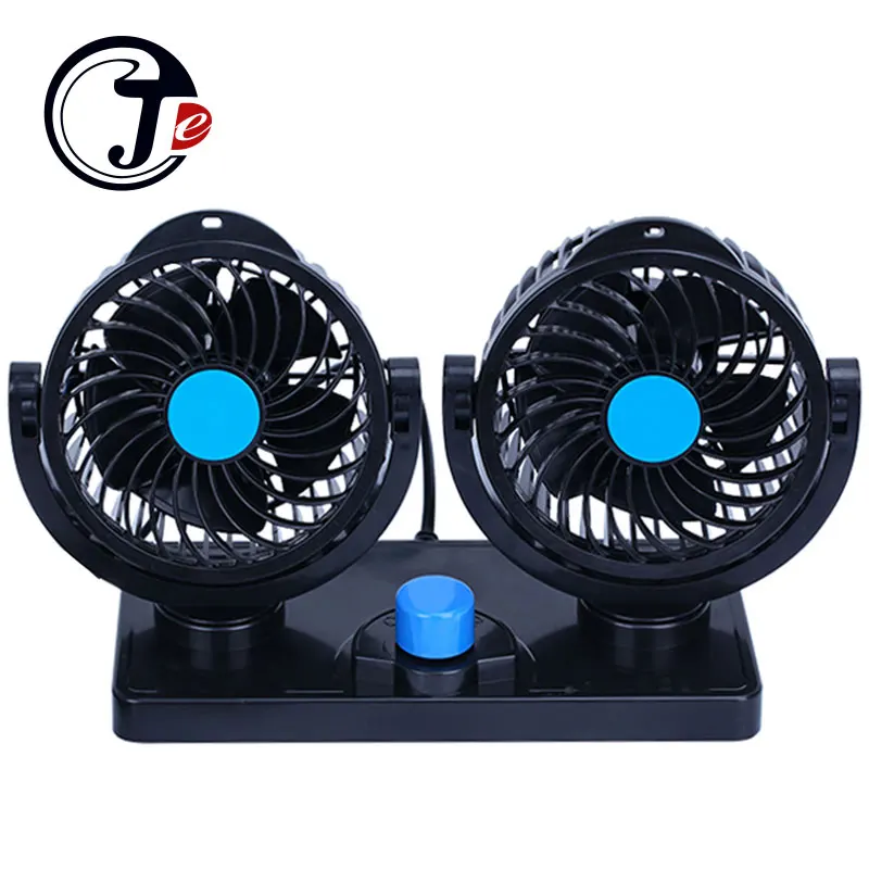 Doble cabeza 12 V coche ventilador aire acondicionado para coche 360 grados giratoria de enfriador de aire coches ventilador de doble Motor ventilador