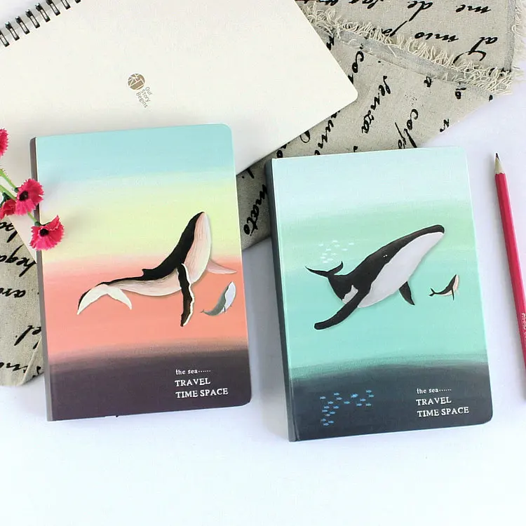 

WARM PLANET Whale Series Notebook Color Pages Thick Notebook Illustration 1PCS