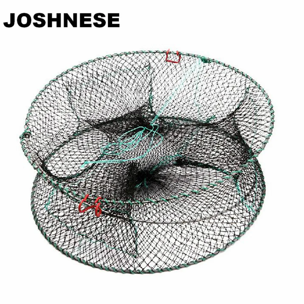 JOSHNESE 3 Hole Nylon Fishing Net Folded Portable Hexagon Fish Network Casting Nets Crayfish