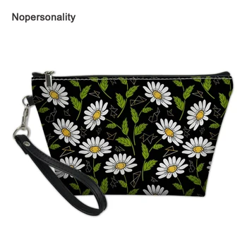 

Small Waterproof Floral Daisy Makeup bag Leather Travel Cosmetic Bag Organizer Case Necessaries Make Up Wash Toiletry Bag