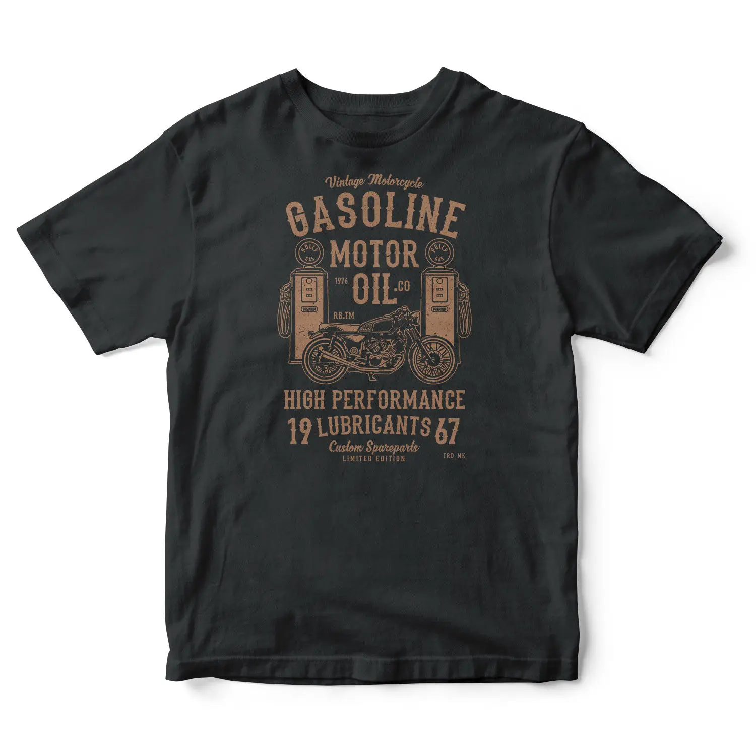 

2019 Hot Sale 100% Cotton Essence Motor Oil Vintage T-Shirt Biker Moto Moteurs Spirit T-shirt Tee Shirt
