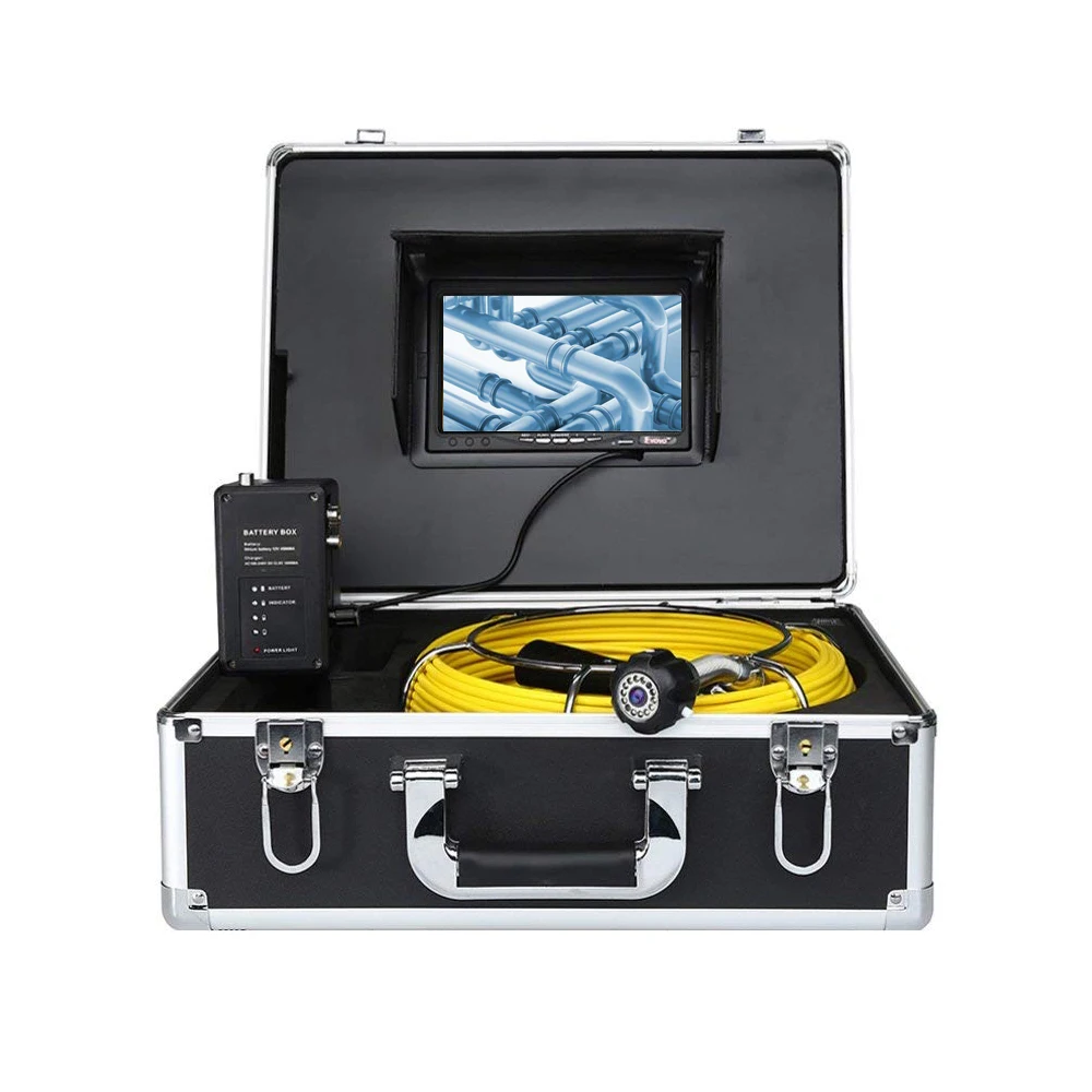 

20M Fiberglass Cable Sewer Waterproof Camera 7" LCD Drain Pipeline Inspection System With 23MM Camera Head