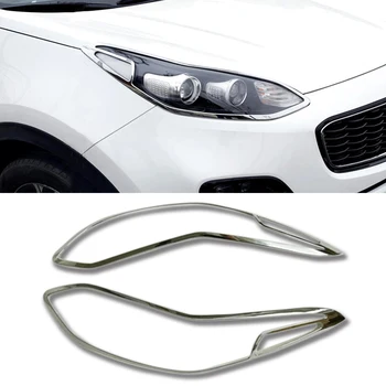 

For Kia Sportage 2016-2018 external Head light lamp cover trim 2pcs ABS moldings Car-styling